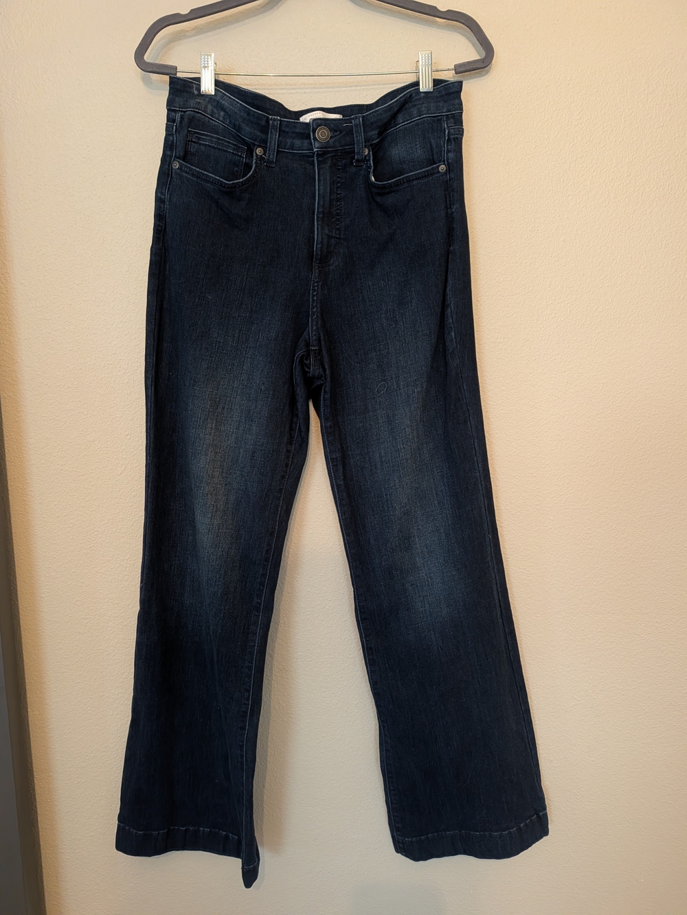 LC Lauren Conrad High Rise Dark Wash Flare Jeans Trouser Hem - Size 8
